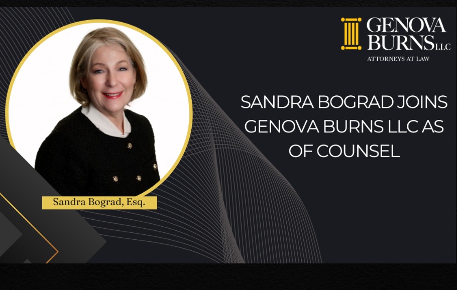 Image featuring the headshot of Sandra Bograd, Esq. announcing she has joined Genova Burns LLC as Of Counsel