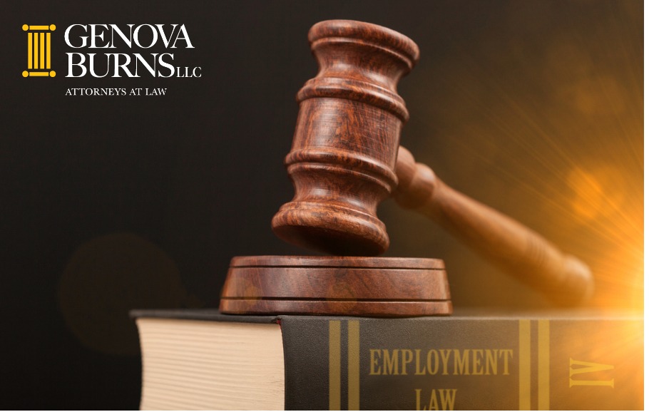 Employment law book with gavel 